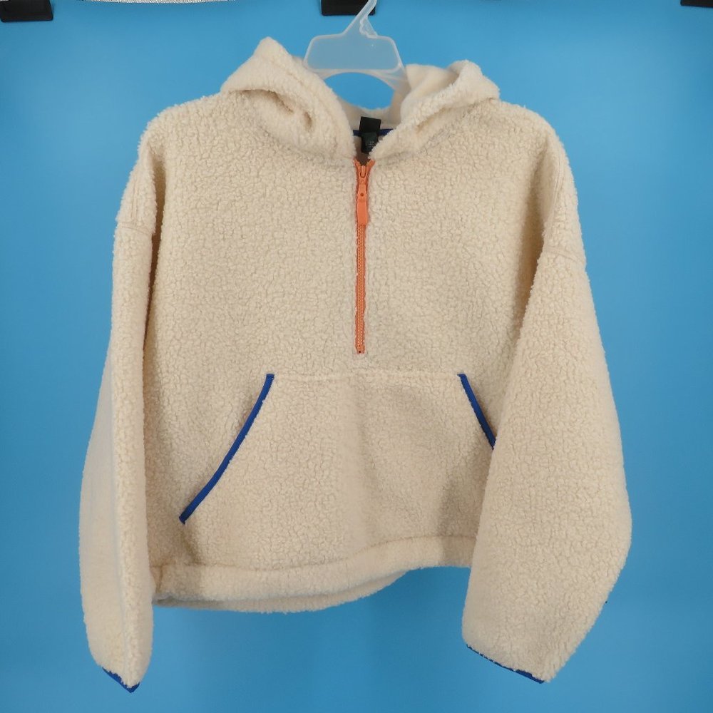 Wild Fable Women's Half-Zip Sherpa Anorak Hooded Pullover Size XXL - Cream